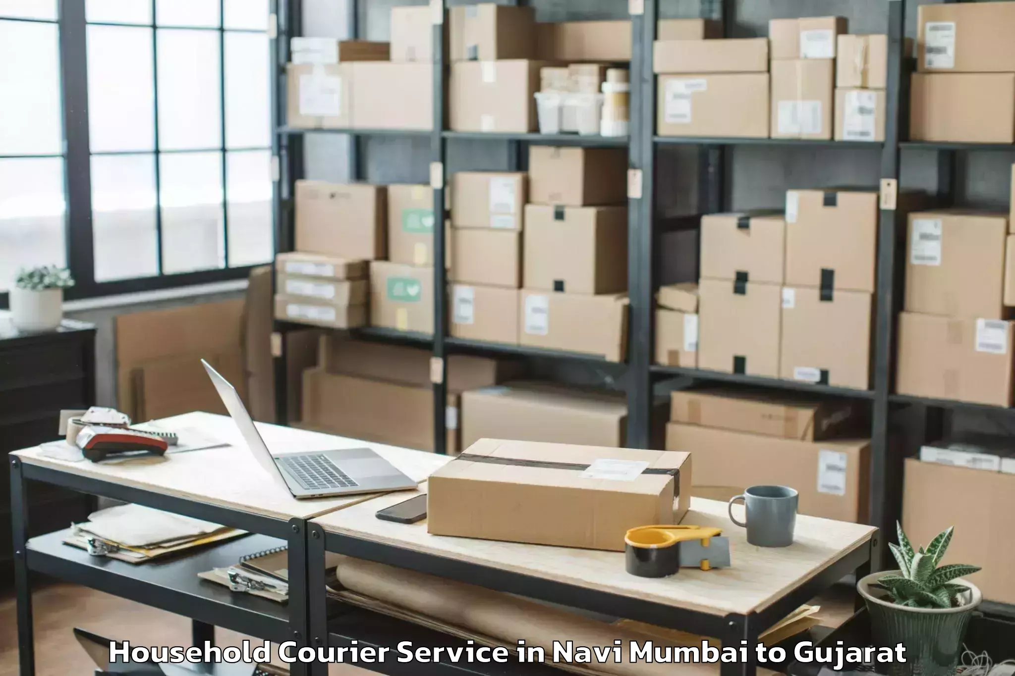 Top Navi Mumbai to Upleta Household Courier Available